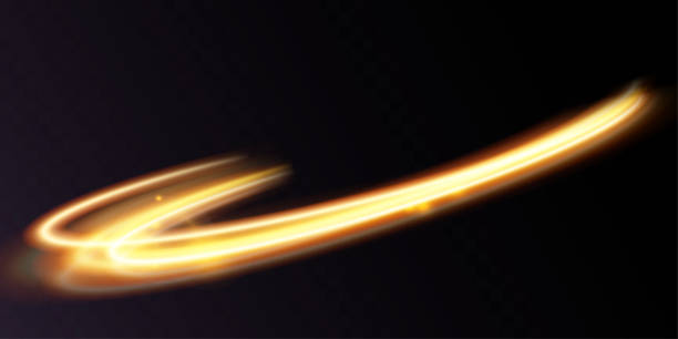 istock Light gold effect of shiny lines.Gold color glowing design element.Wavy bright stripes. 1924315695