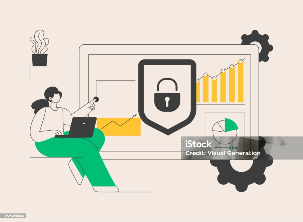 Security Risks Graphics Cyber Security Risk Management Abstract Concept Vector Illustration ...