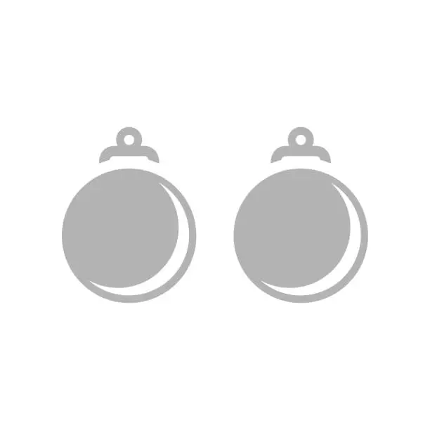 Vector illustration of Christmas tree decoration icon on a white background, vector illustration