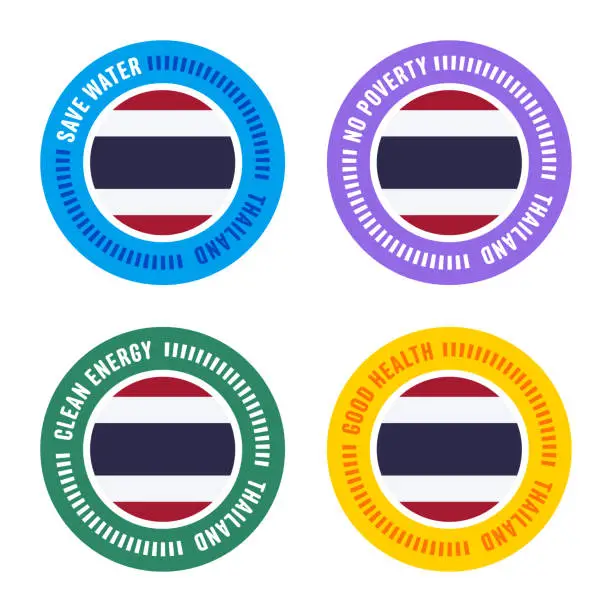 Vector illustration of Thailand Sustainable Development Policy