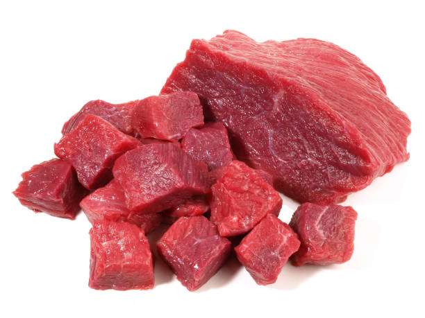 istock Raw Beef Goulash on white Background - Isolated 1924374926