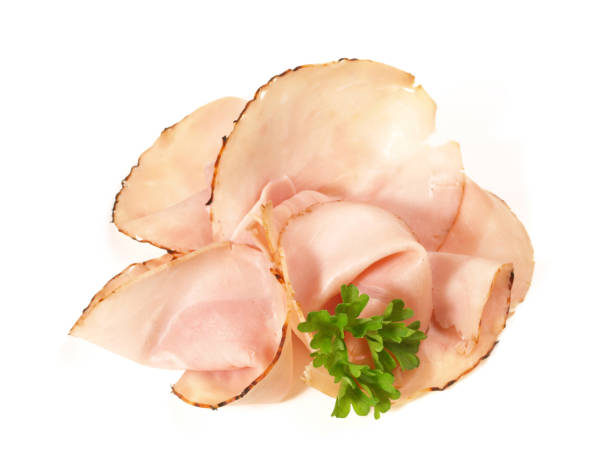 istock Grilled Ham Slices on white Background - Isolated 1924375972