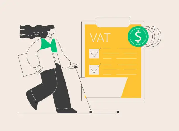 Vector illustration of Value added tax system abstract concept vector illustration.