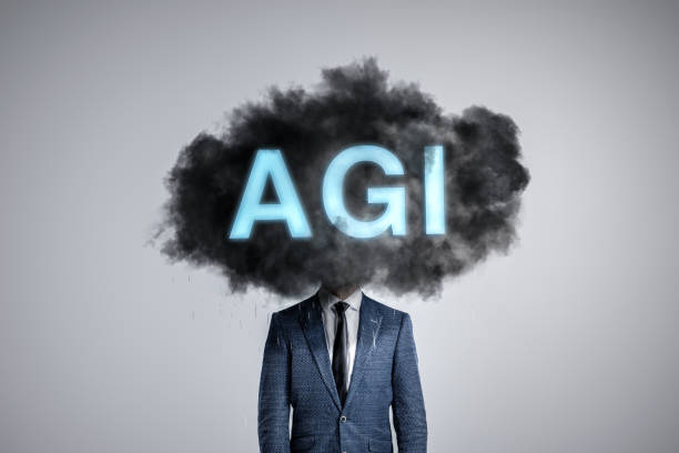 istock A Person's Head Covered in a Dark Cloud Labeled AGI 1924453268