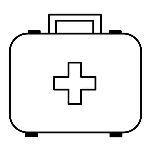 Vector illustration of Medical bag for Coloring Page
