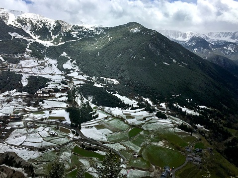 Mountains and valley in the parish of Canillo, Andorra, seen from Roc del Quer