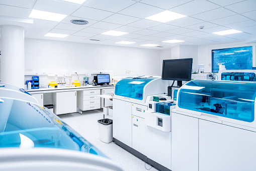 Modern laboratory research of an hospital facilities with no people