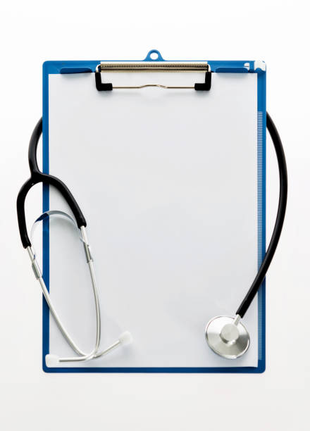 istock Stethoscope and clipboard on white background 1924478786