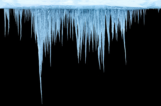 Icicles isolated on white. 3D render.