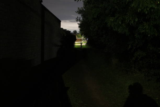 istock Dark grass public footpath taken at night in darkness 1924533539