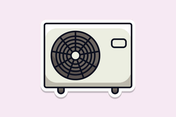 air conditioning ventilator vector illustration. technology object icon concept. various objects of air conditioners-condensing fan vector design. electrical system device vector design. - air air conditioner electric fan condition stock-grafiken, -clipart, -cartoons und -symbole