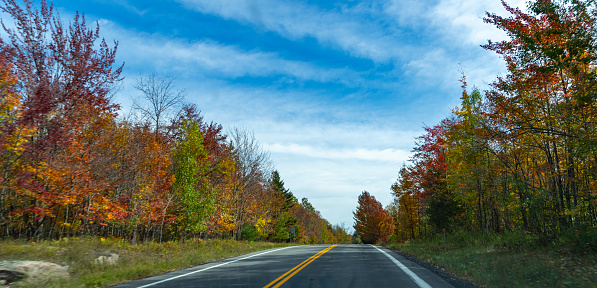 Empty road near Potsdam New York State