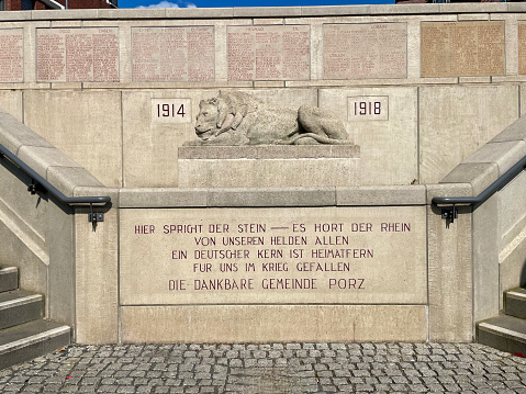Cologne, Germany, January 09, 2024, Memorial in Cologne by the Rhein river.