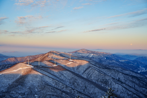 wind generator on mountain range