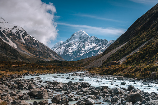 Hooker Valley Track is the most popular track in Mt Cook National Park and offers stunning view of the mountain and glacier lake.  Its moderate trail welcomes people at all ages.