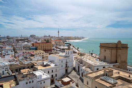 A view of the rooftops of Cadiz,Spain