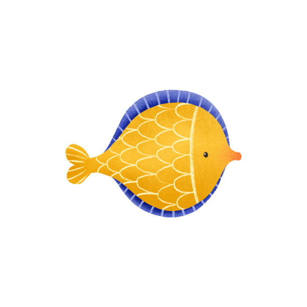istock Illustration of blue-yellow fish. Isolated object. Marine 1924665915