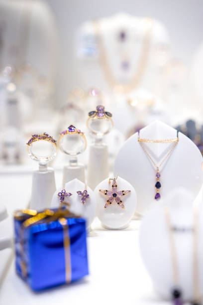 istock Gold jewelry with purple gemstones. 1924676228
