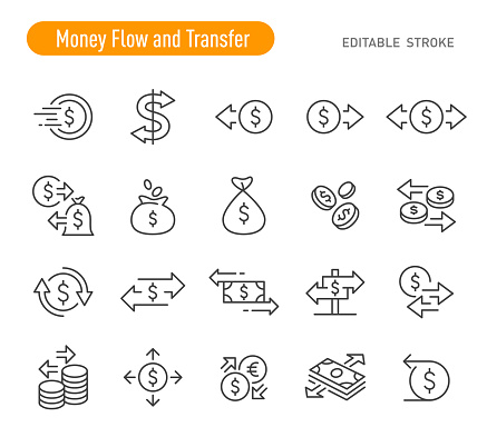 Money Flow and Transfer Icons - Line Series