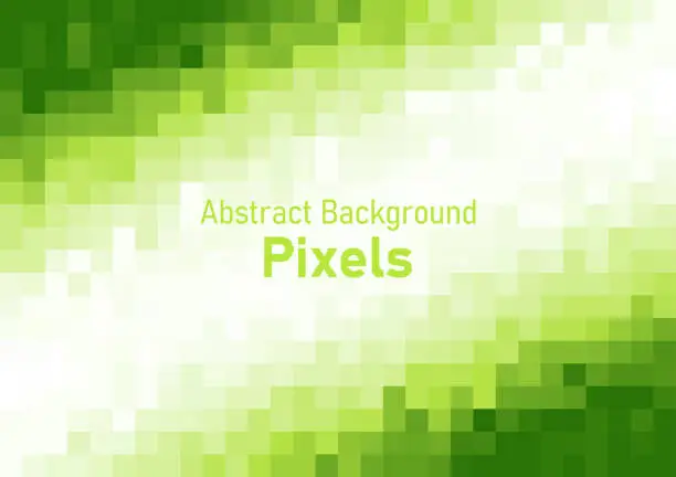 Vector illustration of Pixels disintegrate pattern. geometric mosaic background, green color gradient vector illustration template for web banner, wallpaper, poster.