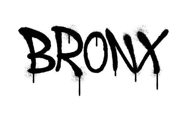 Bronx Graffiti Sprühfarbe Airbrush Typografie Stil – Vektorgrafik