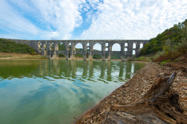 istock Maglova Aqueduct built by Mimar Sinan in Istanbul. Long exposure techniques on aqueduct columns. Reflections of the historical Aqueducts in Istanbul. Istanbul Türkiye. 1924698774