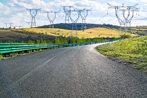 Roads and high-voltage lines