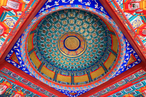 Chinese classical architecture pavilion interior structure