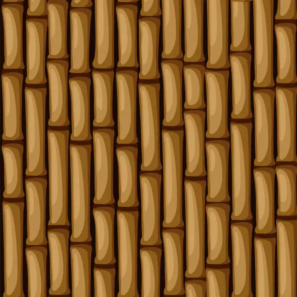 Vector illustration of Seamless brown bamboo texture. Bamboo seamless pattern