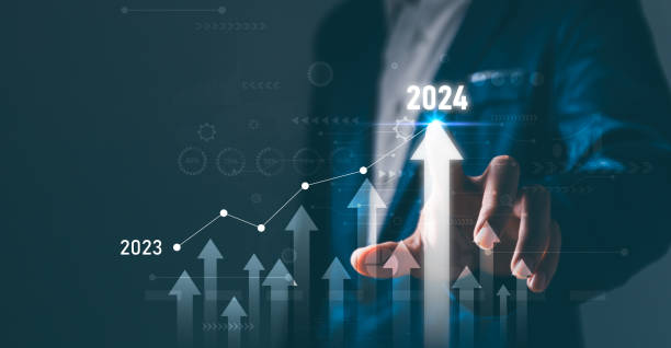 istock Business development to success and growing growth concept, Businessman pointing arrow graph corporate future growth plan 1924764820