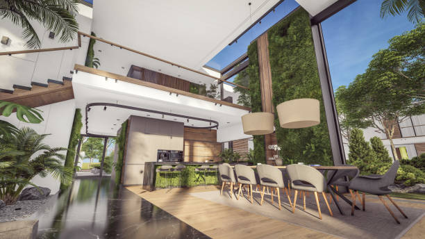 istock 3d rendering of expensive cozy interior with green walls in night 1924779448