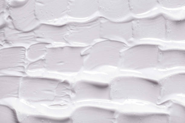 istock Light blue gray transparent white cosmetic texture. Gel smudge swatch on background. 1924781701