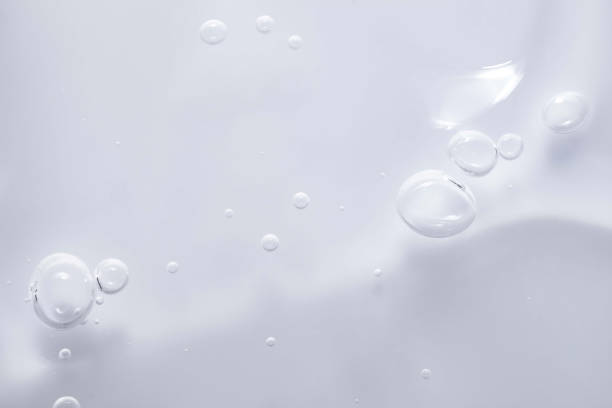 istock Light blue gray transparent white cosmetic texture. Gel smudge swatch on background. 1924785591