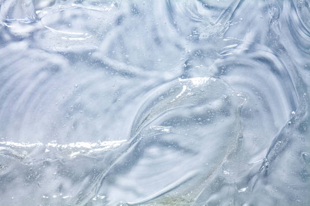 istock Light blue gray transparent white cosmetic texture. Gel smudge swatch on background. 1924786144