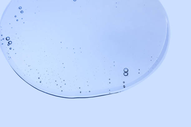 istock Light blue gray transparent white cosmetic texture. Gel smudge swatch on background. 1924790113
