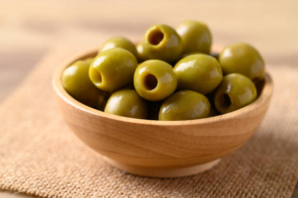 istock Pickled olives, Pitted green olives 1924790141