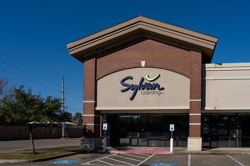Pearland, TX, USA - February 28, 2022: A Sylvan Learning learning center in Pearland, TX, USA. Sylvan Learning, Inc. consists of franchised and corporate supplemental learning centers.