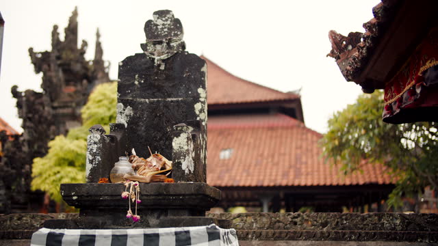 Mini temple for offerings to Hindu gods, religion and traditions of Bali