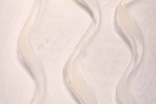 istock Light blue gray transparent white cosmetic texture. Gel smudge swatch on background. 1924791222