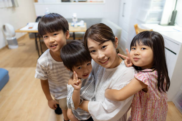 istock Family portrait at home - high angle view 1924798749