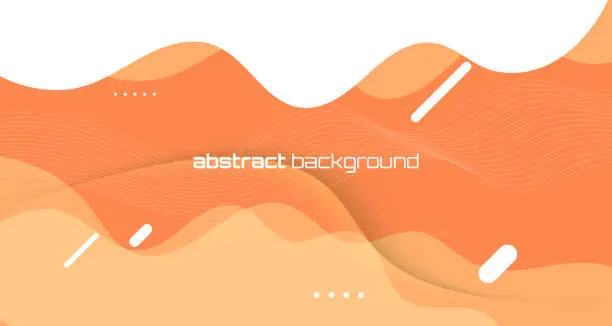 Vector illustration of Abstract orange and white gradient wave overlap papercut background with geometric shape element and blank space design