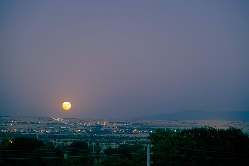 A photo of full moon in Usak City, Turkey