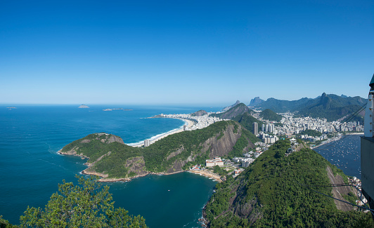 Urca hill, Red beach, Urca neighborhood, Botafogo beach and marina. Fifty megapixels.