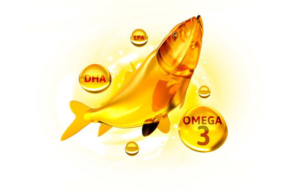 Gold fish oil Gold fish oil, vitamins and omega 3 in shape supplemental, benefits of pills improving mental, heart, eyes, bones health, lower cholesterol level. 3d rendering on white background. goldfish snack stock pictures, royalty-free photos & images