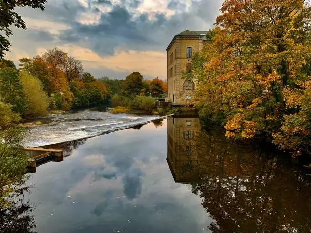 River Aire Saltaire and Salts mill