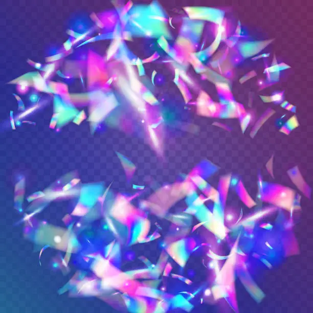 Vector illustration of Bokeh Sparkles. Blur Flyer. Rainbow Effect. Bright Art. Pink Party Confetti. Metal Vaporwave Sunlight. Kaleidoscope Background. Holiday Foil. Violet Bokeh Sparkles