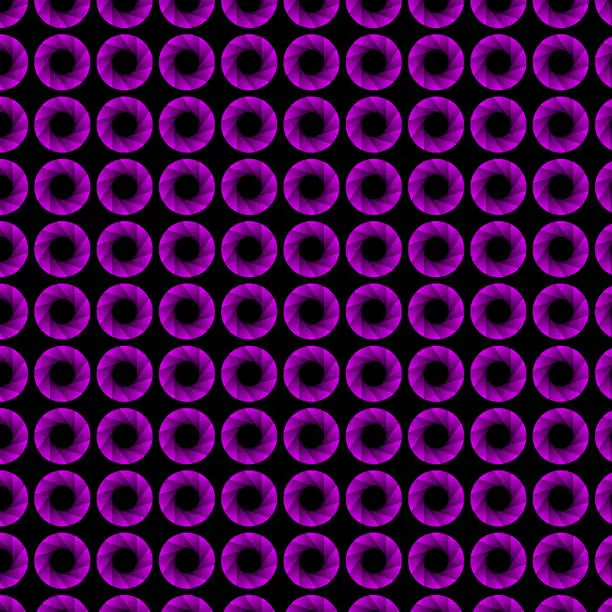 Vector illustration of Purple circular shapes with ten segments