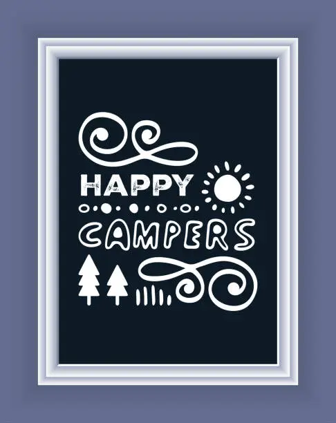Vector illustration of Camping Vector Calligraphy Design