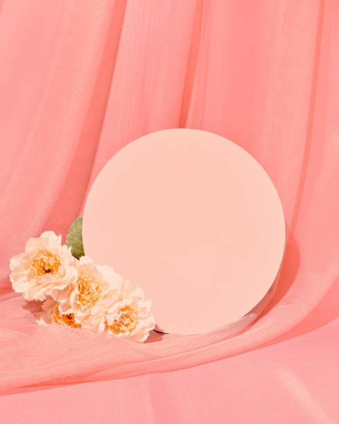 istock Floral pastel orange pink background. 1925109011