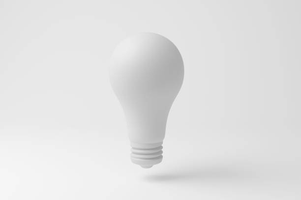 istock White light bulb floating in mid air on white background in monochrome and minimalism. Illustration of the concept of ideas, imagination, innovation, energy and brightness 1925121001